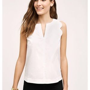 Anthropology scallop sleeve tank